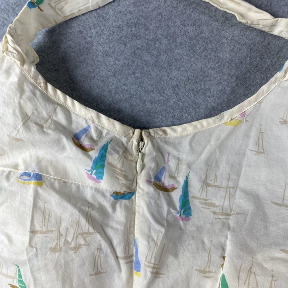 Tommy Hilfiger Tank Top Womens 2X White Sailboat Print Ruffle Button Camisole - Picture 5 of 6